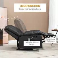 foteliai - HOMCOM Elektrinis masažinis reglaineris, rudas (Brown), 94 cm x 99 cm x 99 cm - 4 nuotrauka
