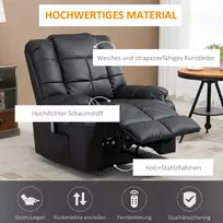 foteliai - HOMCOM Elektrinis masažinis reglaineris, rudas (Brown), 94 cm x 99 cm x 99 cm - 5 nuotrauka