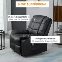 foteliai - HOMCOM Elektrinis masažinis reglaineris, rudas (Brown), 94 cm x 99 cm x 99 cm - 6 nuotrauka