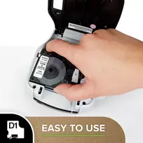 etikeciu printer - Dymo label printer tape D1 9mmx7m, black/clear | S0720670 - 4 nuotrauka