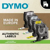 etikeciu printer - Dymo label printer tape D1 9mmx7m, black/clear | S0720670 - 6 nuotrauka