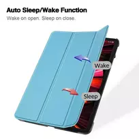 samsung s9 fe - iLike "Tri-Fold Eco-Leather Stand Case Samsung Galaxy Tab S9 FE" Sky Blue - 5 nuotrauka