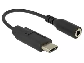 usb c 3.5mm - Delock USB 2.0 Adapteris, USB-C Stecker > 3,5mm Klinkenbuchse (juodas, 14cm) - 2 nuotrauka