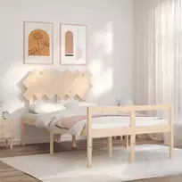 vidaXL Lova senjorams su galvūgaliu, 120x200 cm, medienos masyvas