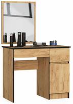 ermitazas veidrodziai - Kosmetinis staliukas Akord Furniture Factory P-2/SL, ruda sp./juoda sp., 142 cm x 50 cm x 90 cm - 1 nuotrauka
