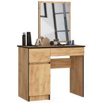 staliukas su veidrodziu - Kosmetinis staliukas Akord P-2/SL, juoda sp./medžio sp., 142 cm x 90 cm x 50 cm - 1 nuotrauka