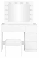 staliukas su veidrodziu - Kosmetinis staliukas ModernHome MRDT09-MW, balta sp., 139.5 cm x 94.5 cm x 43 cm - 1 nuotrauka