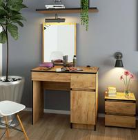 ermitazas veidrodziai - Kosmetinis staliukas Akord Furniture Factory P-2/SL, ruda sp./juoda sp., 142 cm x 50 cm x 90 cm - 2 nuotrauka