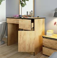 ermitazas veidrodziai - Kosmetinis staliukas Akord Furniture Factory P-2/SL, ruda sp./juoda sp., 142 cm x 50 cm x 90 cm - 3 nuotrauka