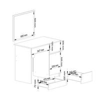 ermitazas veidrodziai - Kosmetinis staliukas Akord Furniture Factory P-2/SL, ruda sp./juoda sp., 142 cm x 50 cm x 90 cm - 4 nuotrauka