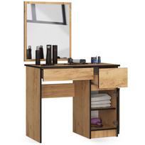 ermitazas veidrodziai - Kosmetinis staliukas Akord Furniture Factory P-2/SL, ruda sp./juoda sp., 142 cm x 50 cm x 90 cm - 5 nuotrauka