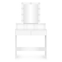 staliukas su veidrodziu - Kosmetinis staliukas ModernHome ZDT-01, balta sp., 146 cm x 80 cm x 41 cm - 8 nuotrauka