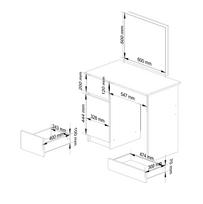 staliukas su veidrodziu - Kosmetinis staliukas Akord P-2/SL, juoda sp./medžio sp., 142 cm x 90 cm x 50 cm - 4 nuotrauka