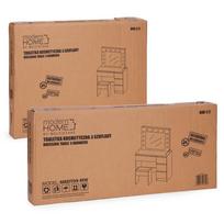 staliukas su veidrodziu - Kosmetinis staliukas ModernHome MRDT09-MW, balta sp., 139.5 cm x 94.5 cm x 43 cm - 3 nuotrauka
