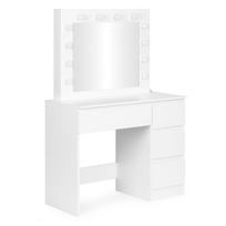 staliukas su veidrodziu - Kosmetinis staliukas ModernHome MRDT09-MW, balta sp., 139.5 cm x 94.5 cm x 43 cm - 7 nuotrauka