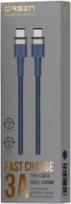 telefono laidai - Orsen S53 Type C to Type C 3A 1m blue - 2 nuotrauka