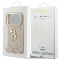 guess pu leather 4g - Guess PU Leather 4G Metal Logo Gold Frame Dėklas skirtas Apple iPhone 17 Pro - Rožinis (Pink) - 2 nuotrauka