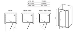 grudinto stiklo durys - Dušo durys Ravak Nexty NDOP2-100, 100 cm x 195 cm, aliuminio sp./skaidri sp./grūdintas - 2 nuotrauka