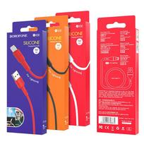pakrovejas lightning - USB kabelis Borofone BX30 lightning 1m silikoninis baltas - 2 nuotrauka