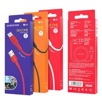 typos - USB kabelis Borofone BX30 Type-C 1m silikoninis baltas - 2 nuotrauka