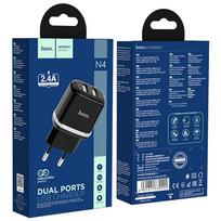 pakrovejas usa - Hoco N4 su dviem USB  jungtimis (2.4A) juodas - 2 nuotrauka