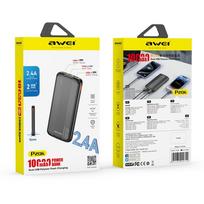 10000mah power bank - Awei P20K, 10000mAh, juoda (black) - 2 nuotrauka