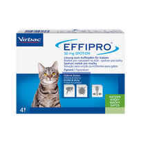 Virbac Effipro užlašinamasis tirpalas katėms nuo blusų ir erkių, 50 mg, 4 pipetės