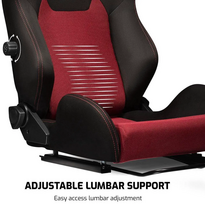 simuliatorius - Next Level Racing PRS2 Performance Reclining Sim Racing Seat, juoda/raudona (Black/Red) - 5 nuotrauka
