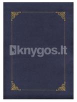 Aplankas A4 su auksiniu rėmeliu, tamsiai mėlynas (Dark Blue)