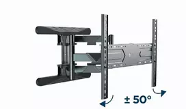 senukai televizoriai - GEMBIRD WM-80ST-01 Viso judesio televizoriaus sieninis laikiklis 40"-80", Juodas (Black) - 5 nuotrauka