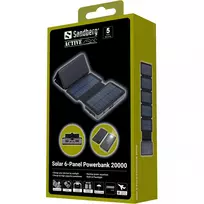 nesiojamas ikroviklis (power bank)20000 mah, juoda - Sandberg 420-73 Solar 6-Panel Powerbank 20000mAh Juoda (Black) - 2 nuotrauka