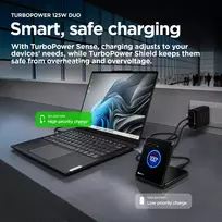 turbo - Motorola TurboPower 125W Duo įkroviklis su 2xUSB-C kabeliu Juodas (Black) - 3 nuotrauka