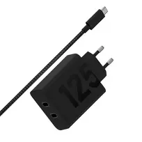 turbo - Motorola TurboPower 125W Duo įkroviklis su 2xUSB-C kabeliu Juodas (Black) - 5 nuotrauka