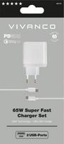 usb 65w charger - Vivanco charger USB-C - USB-A 65W 1m (62773) - 2 nuotrauka