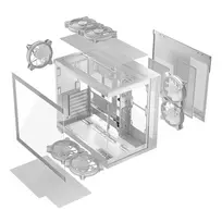 white case computer - Modecom Volcano Panorama APEX ARGB 7F MIDI Baltas (White) - 5 nuotrauka