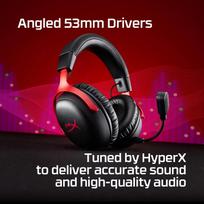 belaides ausines - HyperX Cloud III S Wireless Juodas-Raudonas (Black-Red) - 3 nuotrauka
