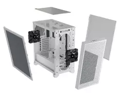 white glass - Corsair 3000D Airflow White (Baltas) - 6 nuotrauka
