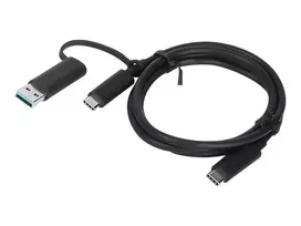 lenovo usb c - Lenovo Hybrid USB/USB Type-C To USB Type-C Cable 1m Black - 2 nuotrauka