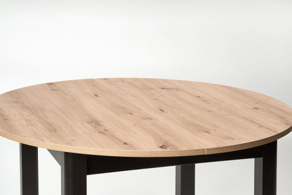 prailginamas valgomojo stalas -  Ringo, juodas/ąžuolo, 1020 - 1420 mm x 1020 mm x 760 mm - 6 nuotrauka