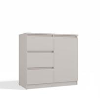 komoda 40 80 - Komoda Malwa 1D3S, rusva, 80 cm x 40 cm x 75 cm - 3 nuotrauka