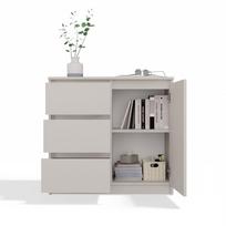 komoda 40 80 - Komoda Malwa 1D3S, rusva, 80 cm x 40 cm x 75 cm - 4 nuotrauka