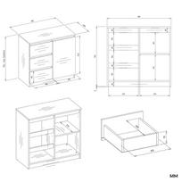 komoda 40 80 - Komoda Malwa 1D3S, rusva, 80 cm x 40 cm x 75 cm - 5 nuotrauka