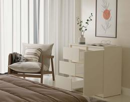 komoda 40 80 - Komoda Malwa 1D3S, rusva, 80 cm x 40 cm x 75 cm - 6 nuotrauka