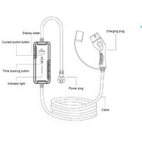 type 2 type 1 - įkrovimo laidas 220V - type 2 ( 16A, 1 fazė 3,6 kW) - 15 nuotrauka