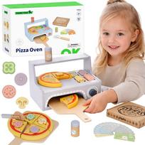 vaikiska medine virtuvele - Tooky Toy Pizzeria medinė picų kepimo krosnis su priedais  - 1 nuotrauka