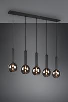 TRIO Clayton 310300532, E27, 5 x 28 W, juodas
