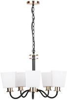 Candellux Schubert 35-74249, E27, 5 x 60 W, aukso/balta/chromo sp.