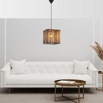 Opviq Chandelier Wooden Cage, E27, 1 x 60 W, ruda