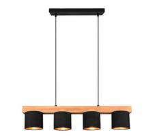 Trio Cameron R30654002, E14, 4 x 28 W, juodas/medinis/brushed steel