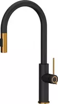 Quadron Jennifer Q Line Slim SteelQ virtuvinis maišytuvas, juoda/vario